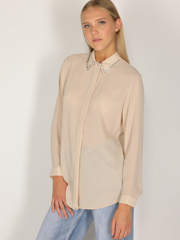 Camicia con colletto gioello