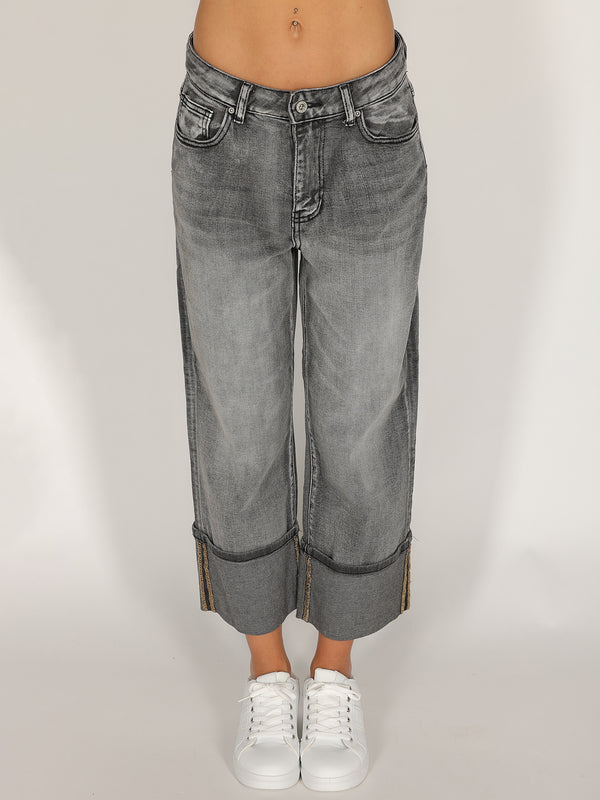 Jeans con risvolto