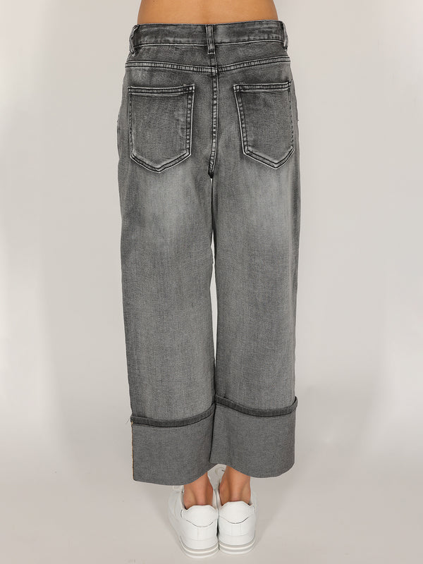 Jeans con risvolto