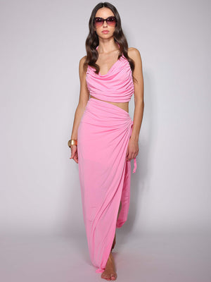 Top+gonna lunga Rosa