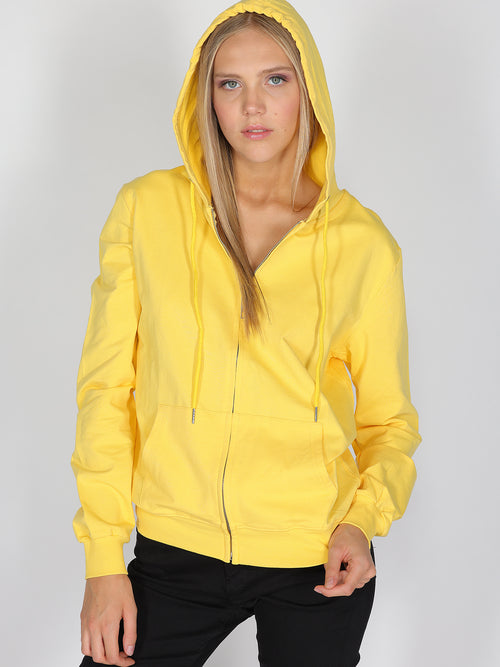 Felpa Giallo con cappuccio