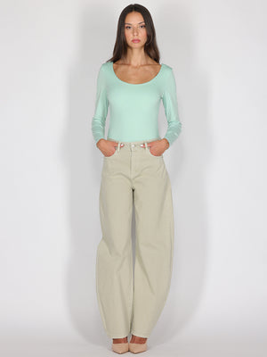 Jeans Verde gamba larga
