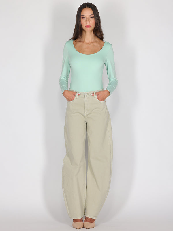 Jeans Verde gamba larga