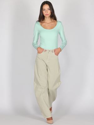 Jeans Verde gamba larga