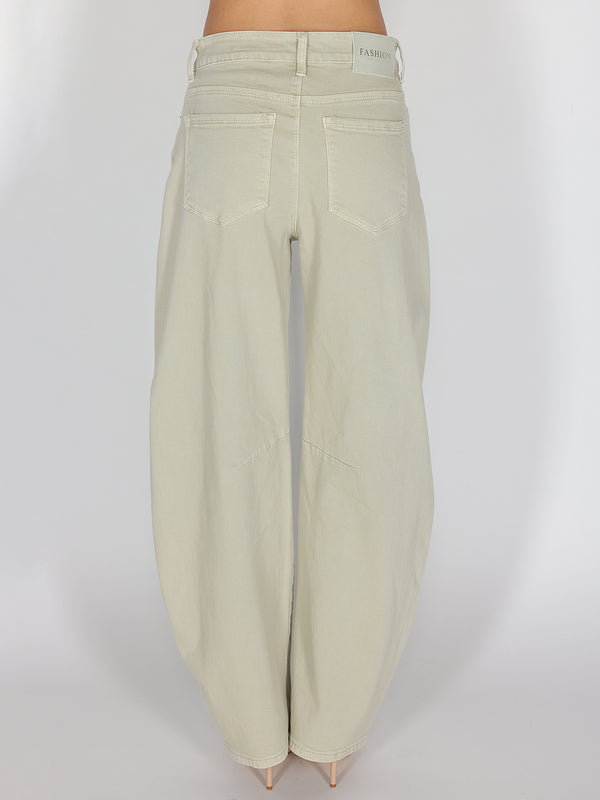 Jeans Verde gamba larga