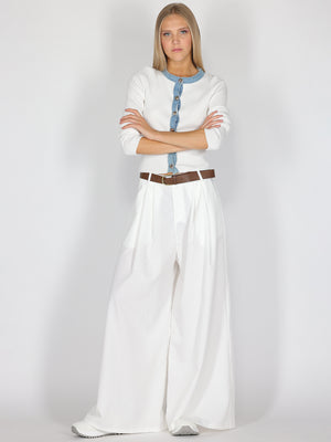 Pantalone palazzo ampi con cintura