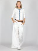 Pantalone palazzo ampi con cintura