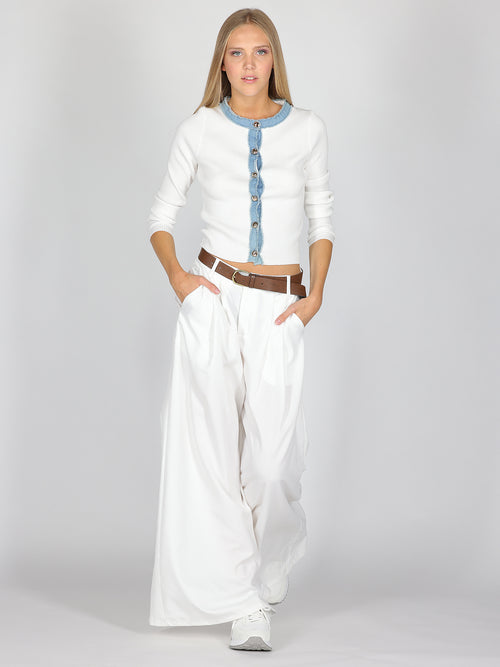 Pantalone palazzo ampi con cintura