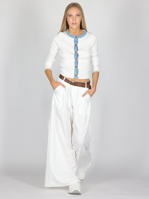 Pantalone palazzo ampi con cintura