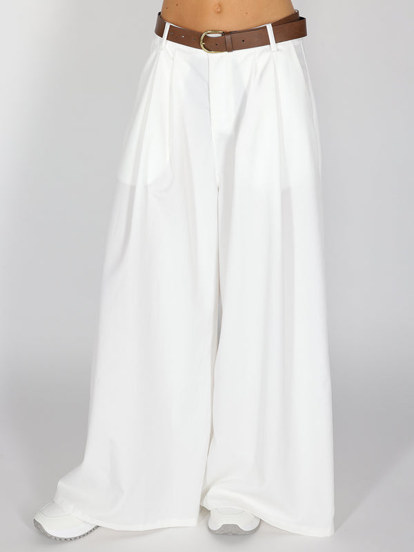 Pantalone palazzo ampi con cintura