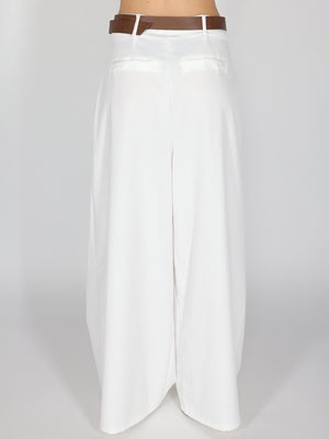 Pantalone palazzo ampi con cintura