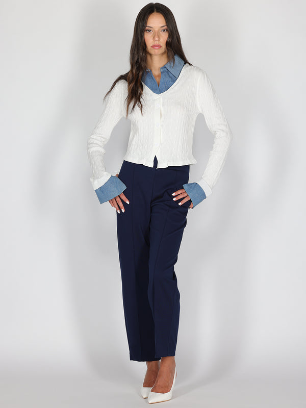 Maglia con dettaglio jeans