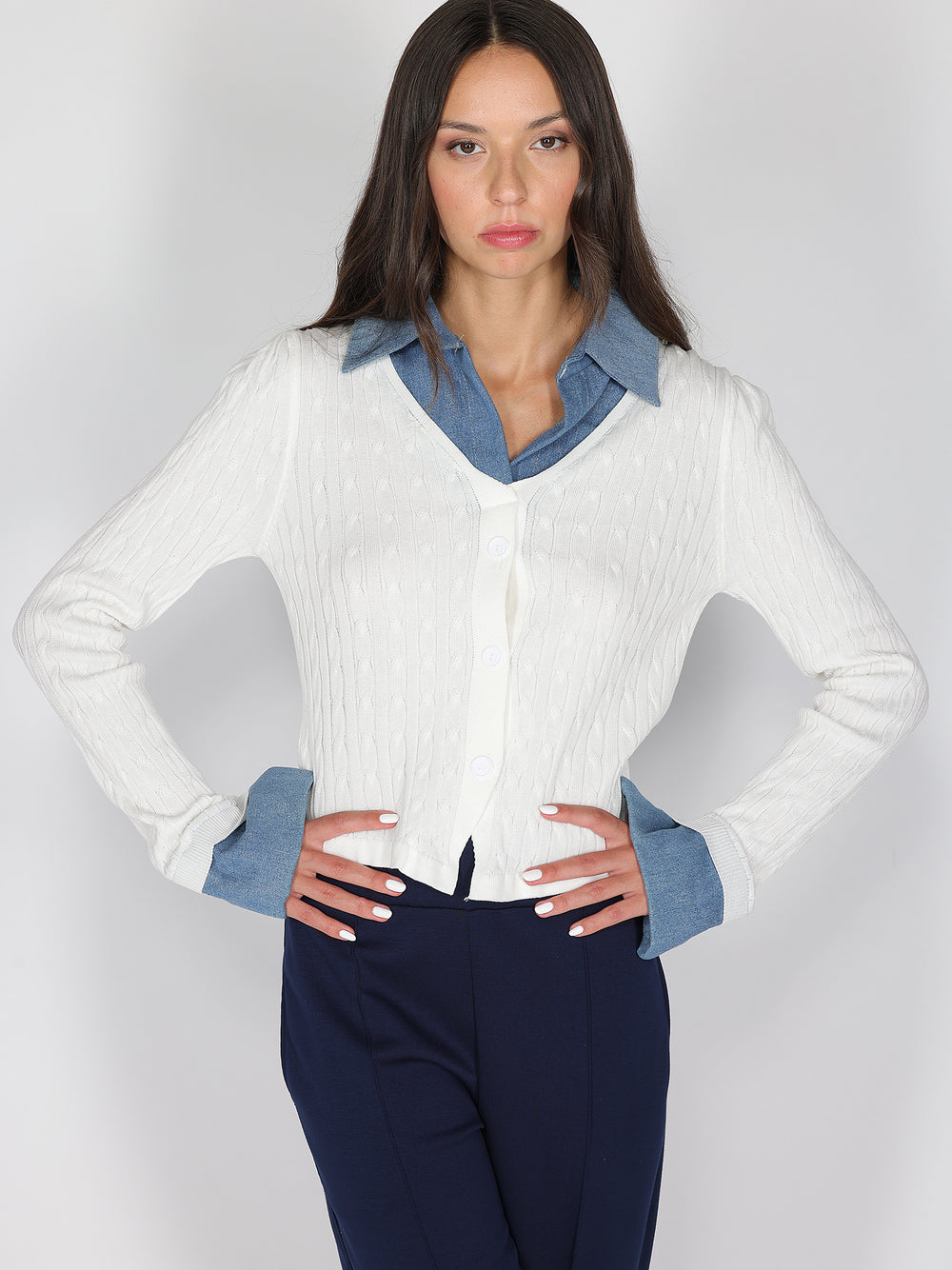Maglia con dettaglio jeans