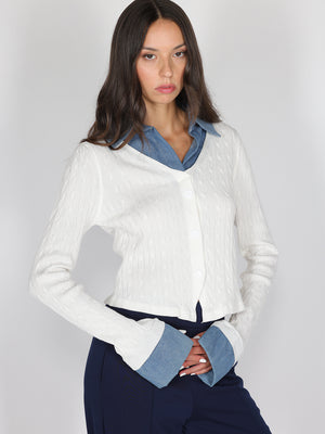 Maglia con dettaglio jeans
