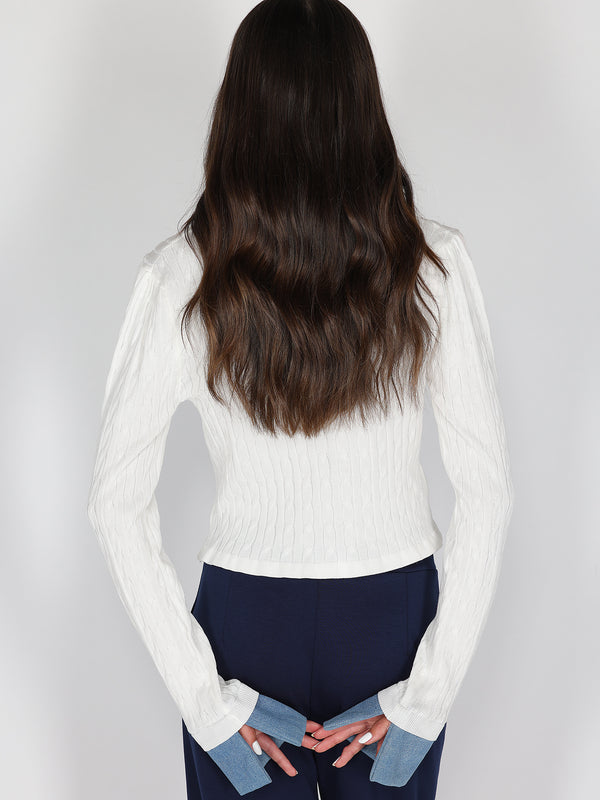 Maglia con dettaglio jeans