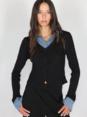 Maglia con dettaglio jeans