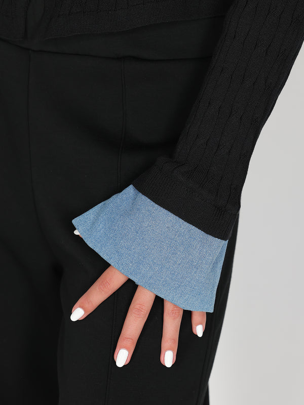 Maglia con dettaglio jeans