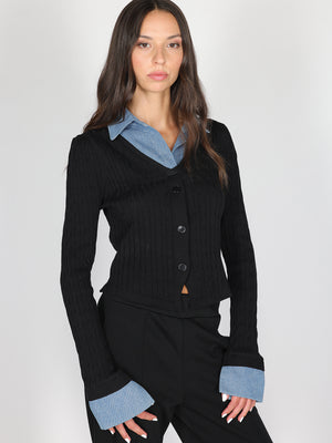 Maglia con dettaglio jeans