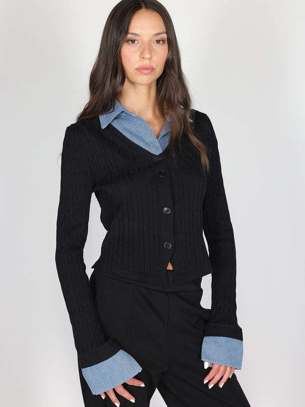 Maglia con dettaglio jeans