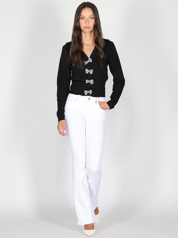 Maglia con fiocchi in strass