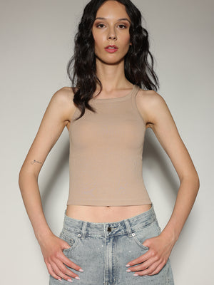 Top a costina Beige