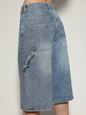 Bermuda jeans strass