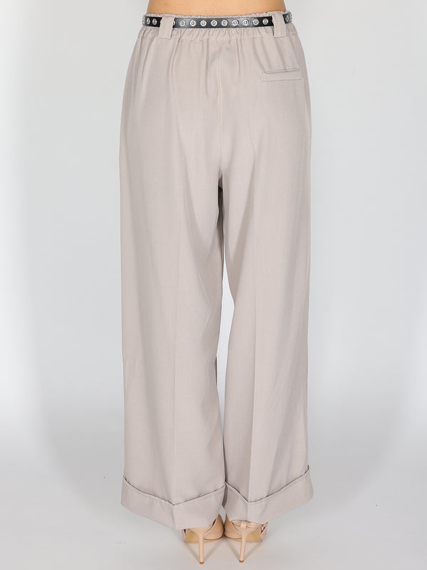 Pantalone con risvolto
