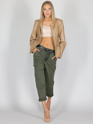 Giacca Cammello ecopelle con zip
