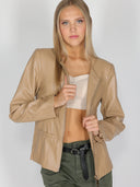 Giacca Cammello ecopelle con zip