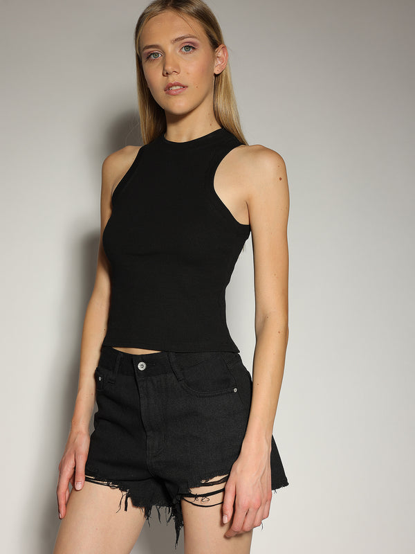 Top a costina stretch