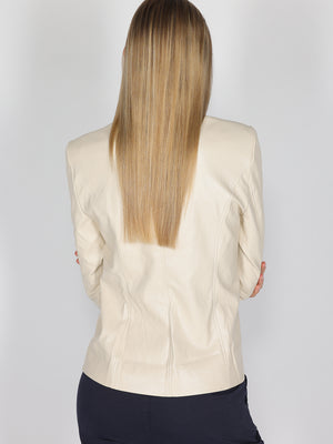 Giacca Beige ecopelle con zip