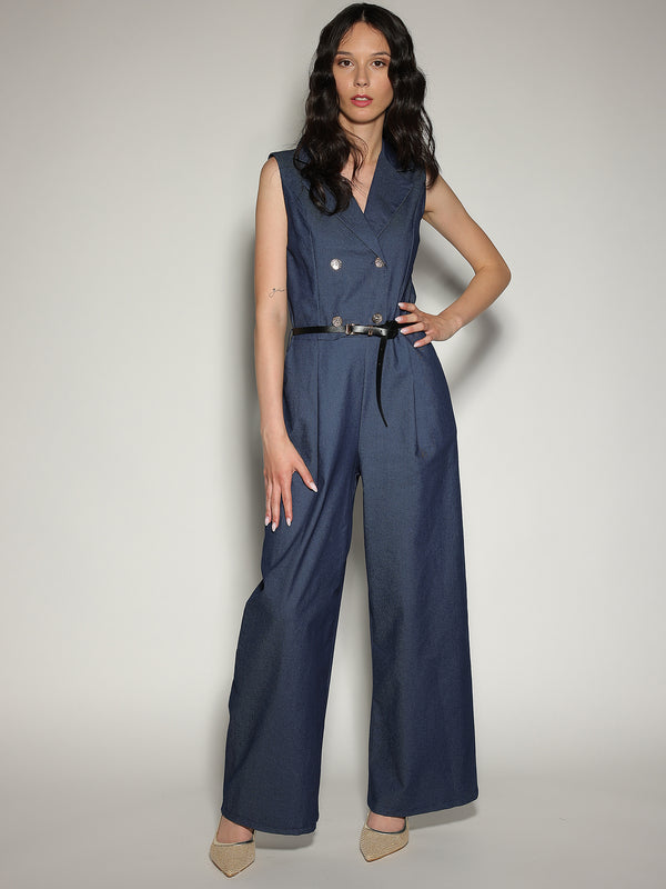 Tuta in chambray con bottoni