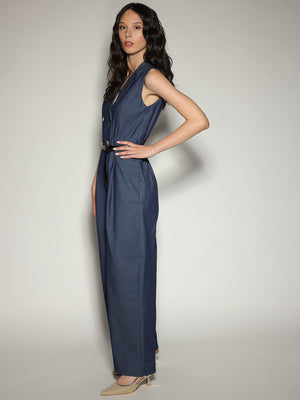 Tuta in chambray con bottoni