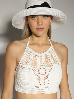 Top macramè Bianco