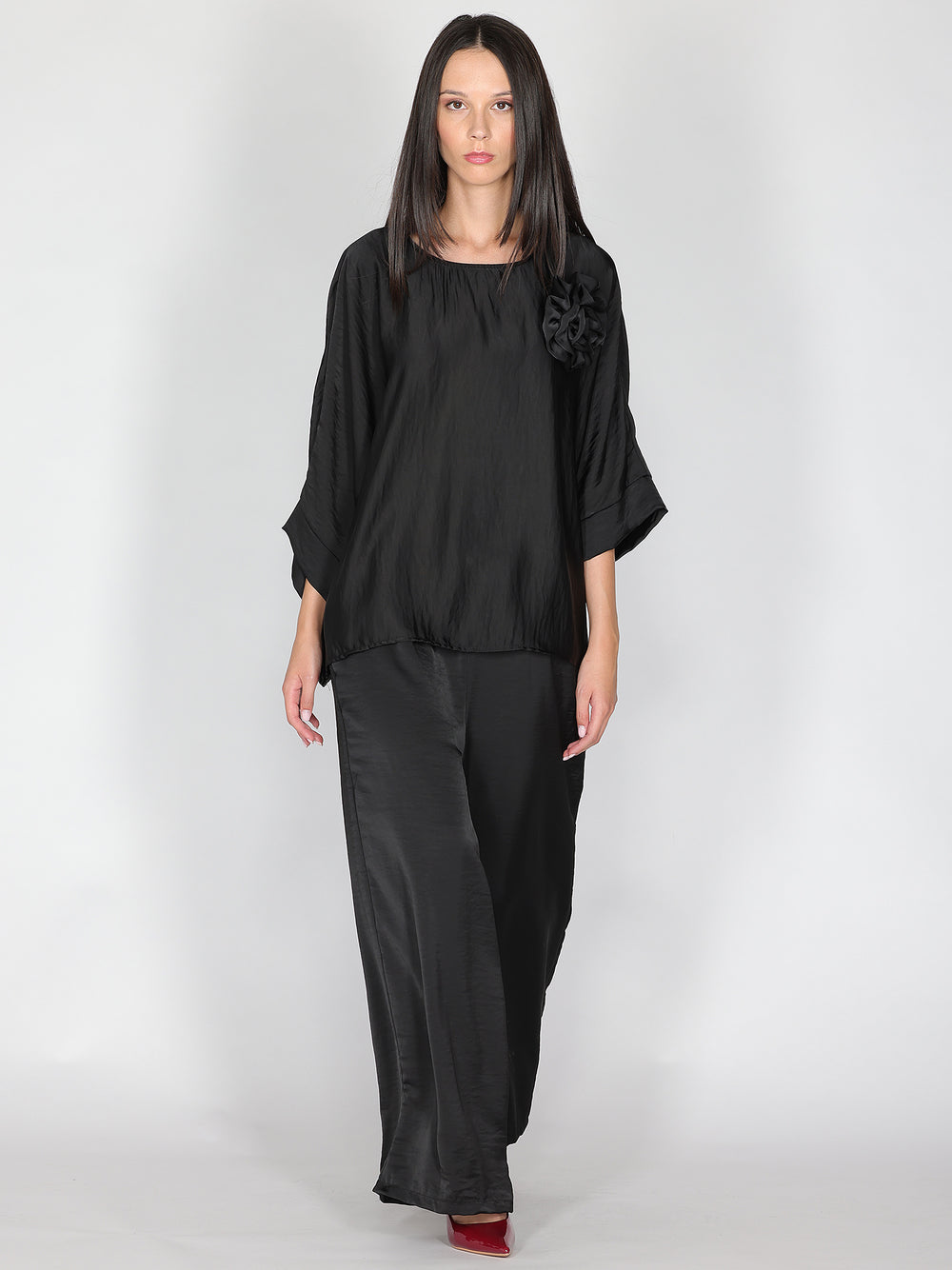 Pantalone in raso palazzo