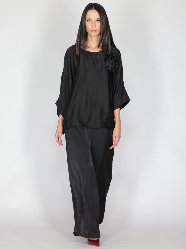 Pantalone in raso palazzo