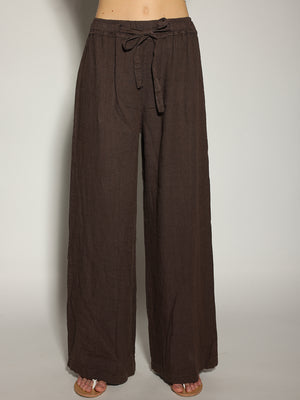 Pantalone Cacao in lino