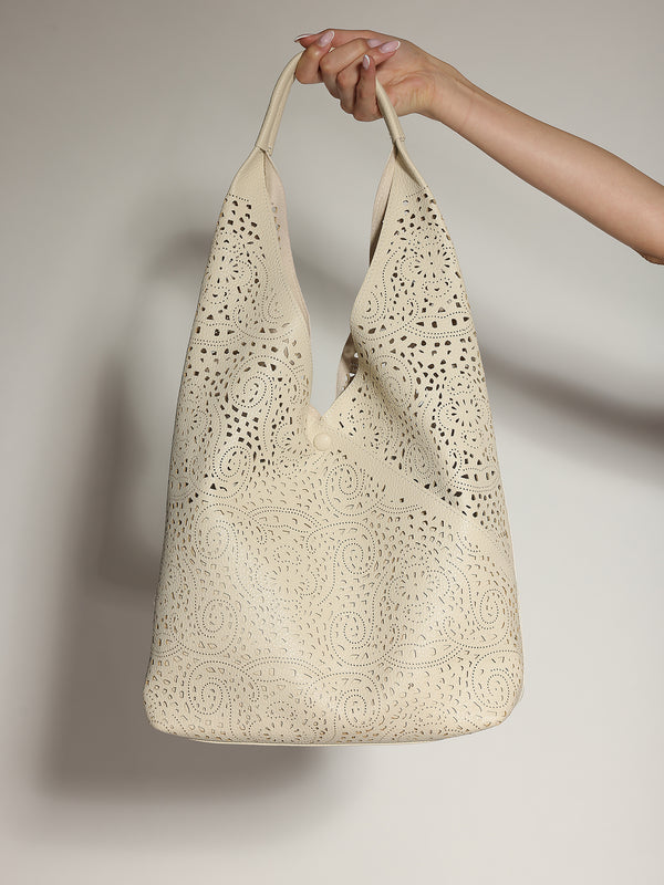 Borsa Panna traforata
