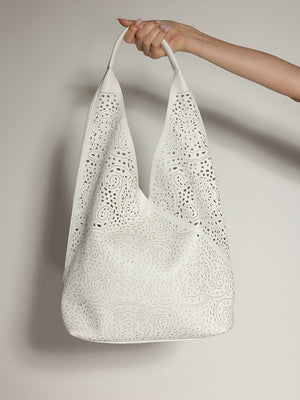 Borsa Bianco traforata