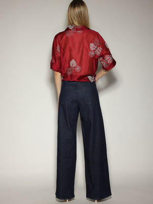 Jeans palazzo con cintura