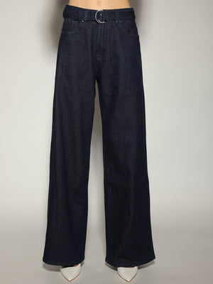 Jeans palazzo con cintura