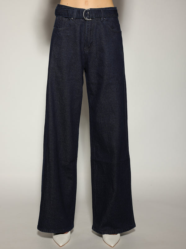 Jeans palazzo con cintura