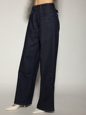Jeans palazzo con cintura