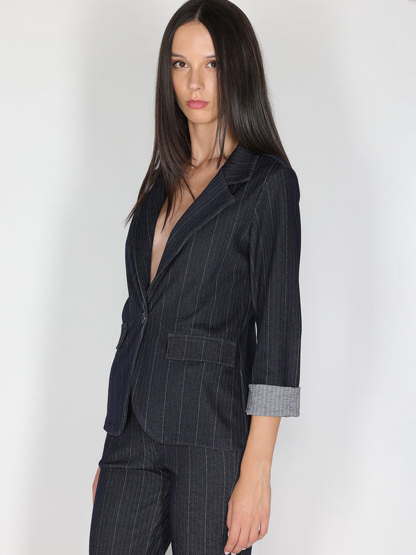 Giacca in chambray a righe
