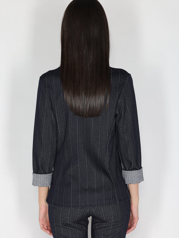 Giacca in chambray a righe