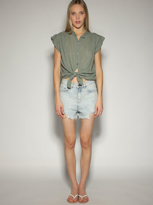 Camicia Verde con richiamo puntinato