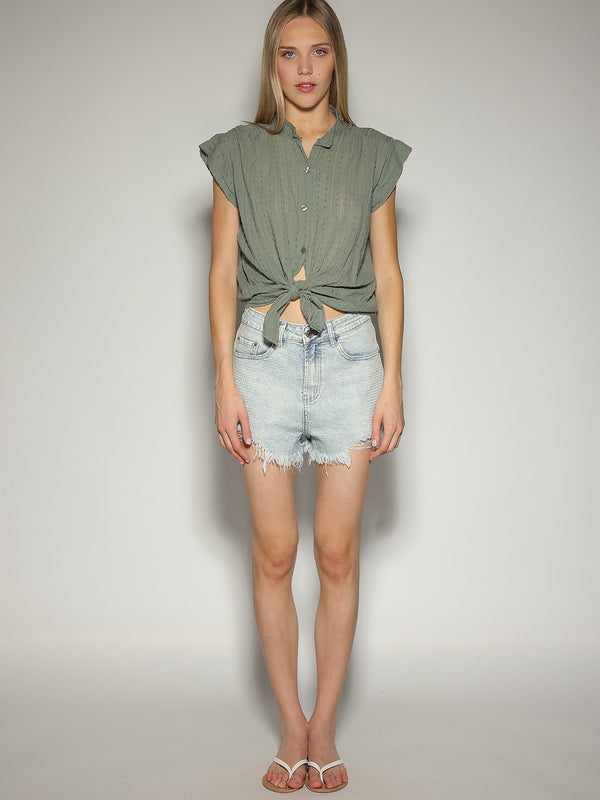 Camicia Verde con richiamo puntinato
