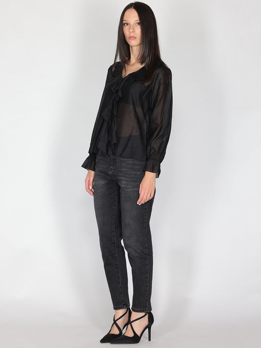 Jeans mit Strasssteinen