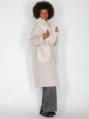 Cappotto Beige con pelliccia