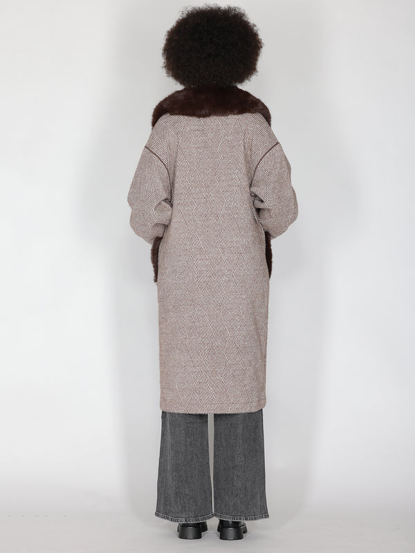 Cappotto Cacao con pelliccia